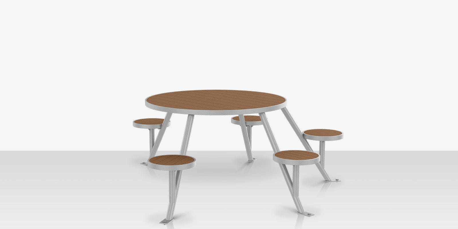 Vienna Easton Round Picnic Table Seats 6 ADA